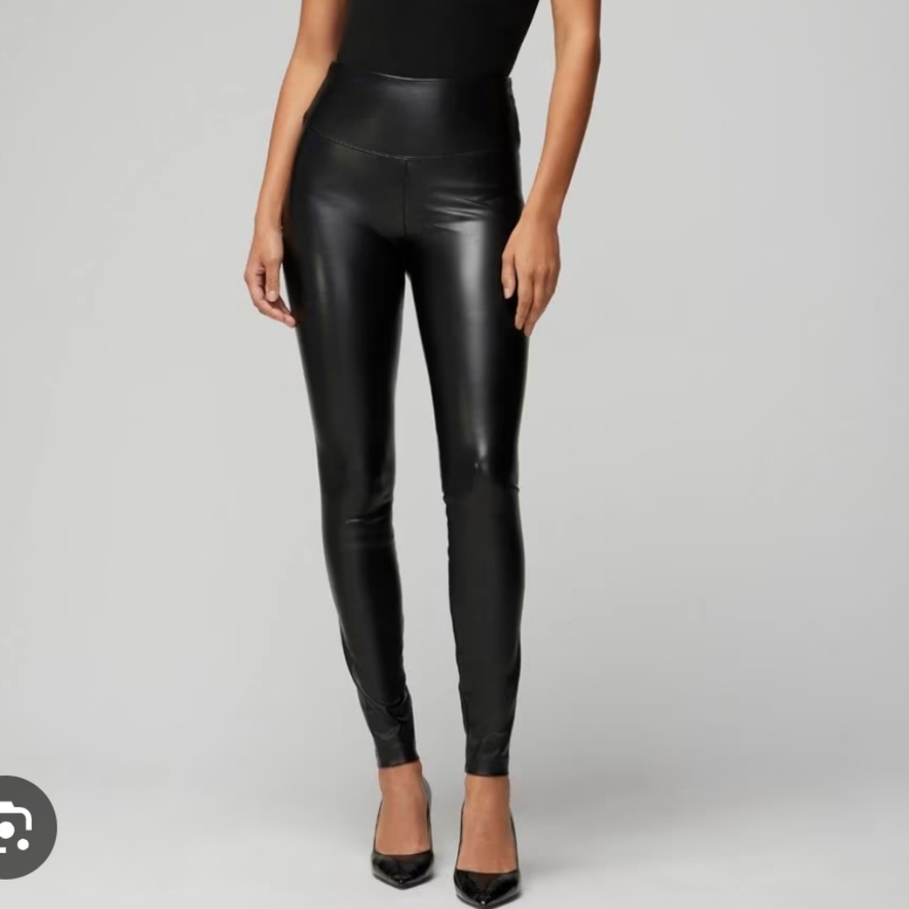 NWT White House Black Market Black Faux Leather Leggings